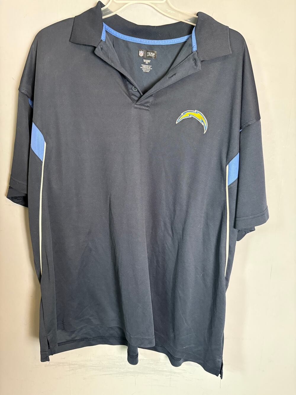 NFL  Team  Apparel Los  Angeles  Chargers Polo Shirt Navy Blue Size 3XL